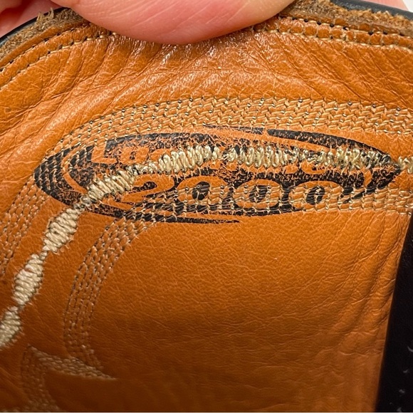 Lucchese 2000 Men Black Leather Western Cowboy Boots Roper T0010 - Sz 10 D - Picture 3 of 13